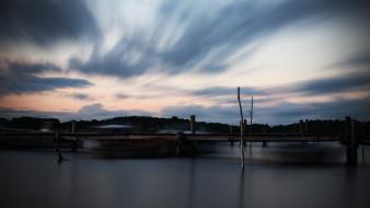 Water nature dock lakes skyscapes wallpaper