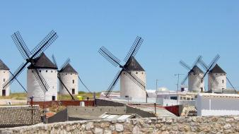Wind spanish spain stone wall windmills wallpaper