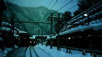 Winter trains wallpaper
