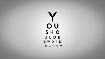 Work minimalistic typography eye test wallpaper