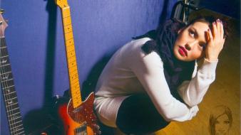Brunettes eyes guitars concert serebro russians wallpaper