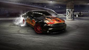 Cars ford drifting mustang upscaled wallpaper