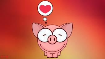 Cartoons love animals hearts wallpaper