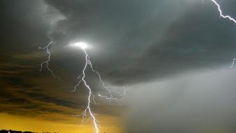 Clouds landscapes lightning wallpaper