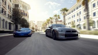 Corvette nissan gtr automobile cars wallpaper