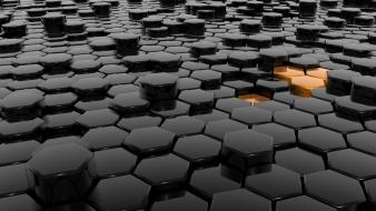 Dark orange design hexagon wallpaper