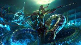 Digital art science fiction 3d crimson rod wallpaper
