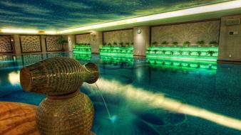 Fantasy art relaxing swimming pools wallpaper
