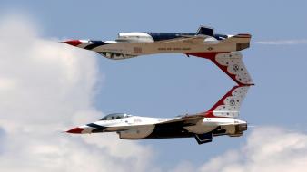 Fighting falcon jet aircraft thunderbirds (squadron) widescreen wallpaper