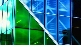 Green blue glass wallpaper