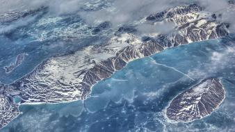 Ice clouds landscapes snow canada nunavut padloping island wallpaper