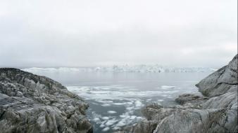 Landscapes rocks islands greenland olaf otto becker sea wallpaper