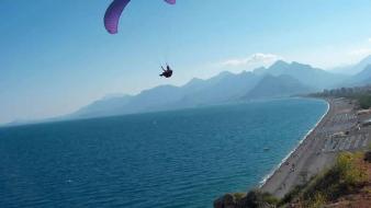 Nature beach holidays antalya parachuting sea wallpaper