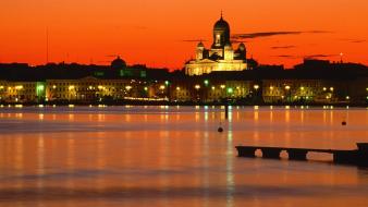 Nature orange finland helsinki twilight (time of day) wallpaper