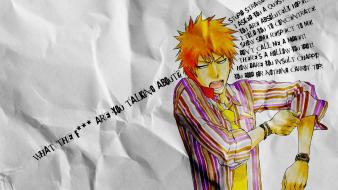 Paper bleach kurosaki ichigo typography wallpaper