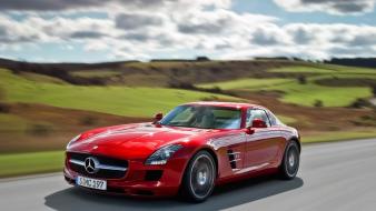 Roads skyscapes mercedes-benz sls amg muscle car wallpaper