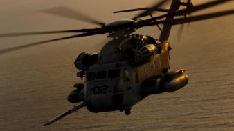 Sunset military helicopters