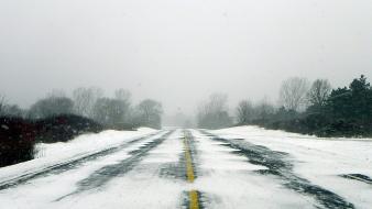 Winter roads wallpaper