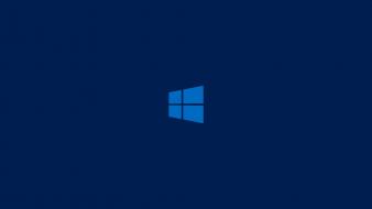 Blue minimalistic metro windows 8 dark clean logo wallpaper