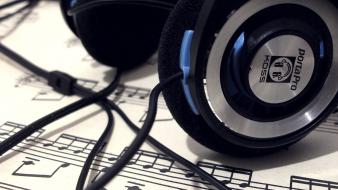 Headphones music lyrics wires wallpaper