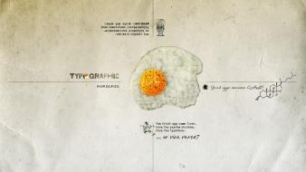 Humor surrealism typography fried eggs wallpaper
