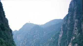 Mountains landscapes trees forest china fog asia wallpaper