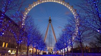 Nature winter lights london eye wallpaper
