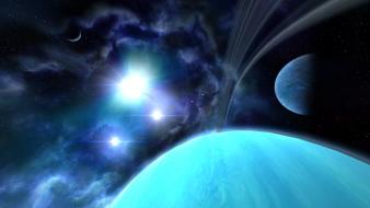 Outer space stars planets nebulae wallpaper