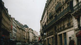 Paris streets fog buildings cities wallpaper