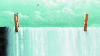 Surreal waterfalls creativity wallpaper