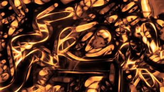 Abstract orange gold wallpaper