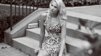 Blondes women black and white berit birkeland wallpaper