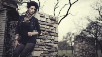 Brunettes women ruins models wallpaper