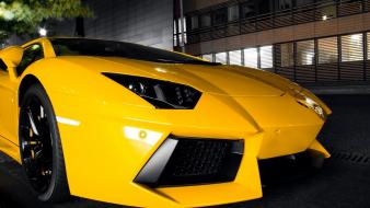 Cars lamborghini aventador yellow wallpaper