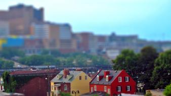 Cityscapes tilt-shift cities wallpaper