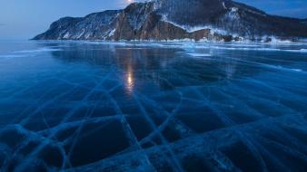 Ice blue mountains nature skies