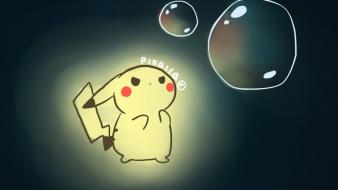 Pokemon pikachu bubbles gradient blue background wallpaper