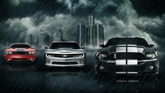 Rain cars ford chevrolet dodge wallpaper