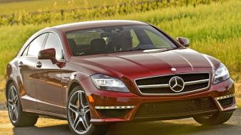 Red cars coupe mercedes-benz cls-class wallpaper