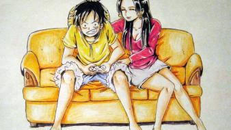 Simple background strawhat pirates monkey d luffy wallpaper