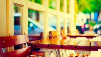 Tables chairs wallpaper