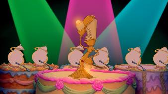 Teapots candles beauty and the beast cakes wallpaper