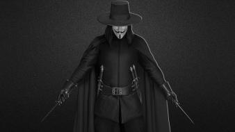 Weapons grayscale v for vendetta knives blades wallpaper