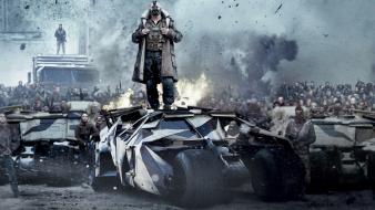 Bane batmobile the dark knight rises cities wallpaper