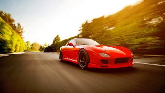 Cars mazda rx-7 red blurred background wallpaper