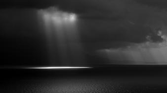 Clouds landscapes nature monochrome wallpaper