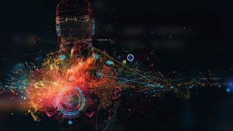 Iron man abstract interface design macro wallpaper