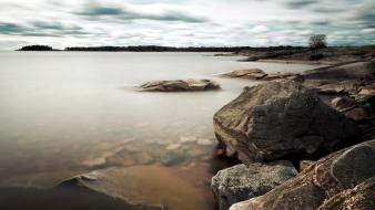 Landscapes nature rocks pictorial wallpaper
