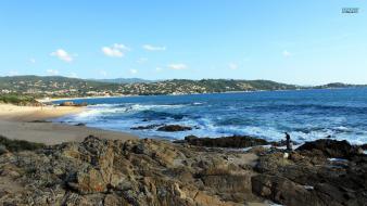 Nature beach sand corsica sea wallpaper