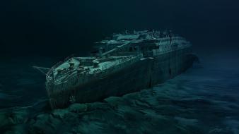 Paintings paint titanic boats underwater wallpaper